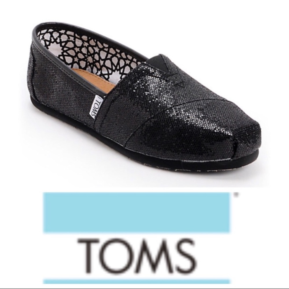 NWT Black Glitter Toms - 9.5 Women (for a size 8)